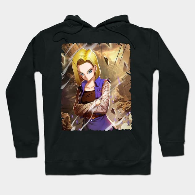 ANDROID 18 MERCH VTG Hoodie by funnymushroomz